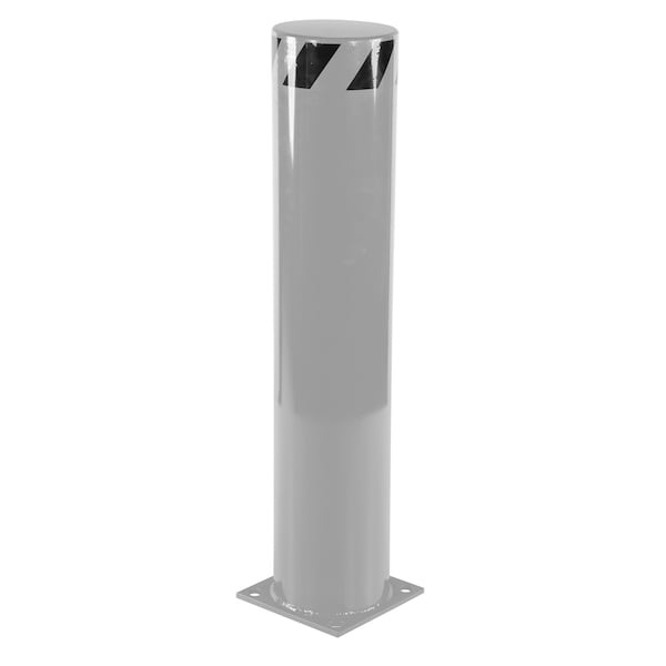 STEEL PIPE SAFETY BOLLARD 42"X8.5" SILVR